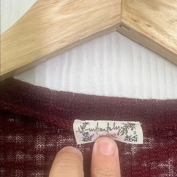 Free People - Aura Wine See Thru Crewneck Long Sleeve Layering Top Size Medium - Picture 8 of 9